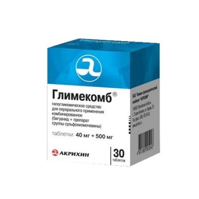 Купить глимекомб, тбл 40мг + 500мг №30 (акрихин хфк, россия) в Кстово