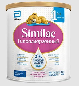 Симилак (Similac) Гипоаллергенный 1, смесь молочная 0-6 мес, 375г