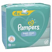 Купить pampers baby fresh clean (памперс) салфетки влажные, 52шт (в комплекте 4 упаковки) в Кстово