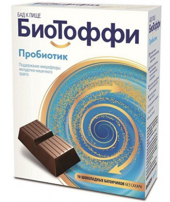 Купить биотоффи пробиотик, шоколадный батончик 5г, 10 шт бад в Кстово