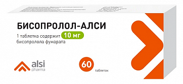 Бисопролол-АЛСИ, таблетки покрытые пленочной оболочкой 10 мг, 60 шт