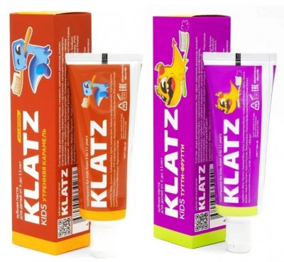 Купить klatz (клатц) набор: зубная паста klatz kids тутти-фрутти 40 мл + утренняя карамель 40 мл в Кстово