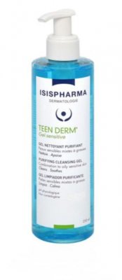 Купить isispharma (исис фарма) teen derm gel sensitive очищающий гель для умывания чувствительной жирной и комбинированной кожи,  250мл в Кстово