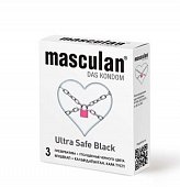 Купить masculan (маскулан) презервативы утолщенные черного цвета black ultra safe 3шт в Кстово