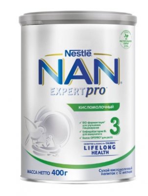 Купить nan 3 (нан) кисломолочный смесь сухая для детей с12 месяцев, 400г в Кстово