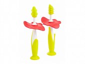 Купить roxy-kids (рокси-кидс) зубная щетка-массажер с ограничителем с 4 месяцев, 2 шт цветочек в Кстово