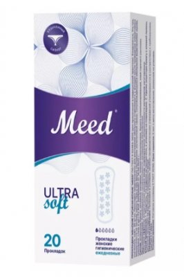 Купить meed ultra soft (мид) прокладки ежедневные ультратонкие усеченные, 20 шт в Кстово