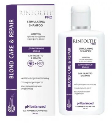 Купить rinfoltil (ринфолтил) про шампунь против выпадения и для роста волос для нейтрализации желтизны, 200мл в Кстово