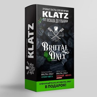 Купить klatz (клатц) набор для мужчин зубная паста мята 75мл+зубная паста имбирь 75мл+зубная щетка жесткая в Кстово