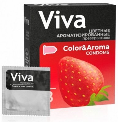 Купить viva (вива) презервативы ароматизированные цветные 3шт в Кстово