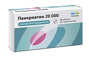 Купить панкреатин 20000, таблетки кишечнорастворимые, покрытые пленочной оболочкой 20000ед, 20 шт в Кстово