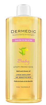 Dermedic Linum emollient Baby (Дермедик) Масло для ванны и душа с 1го дня жизни, 500 мл