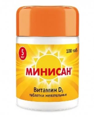 Купить витамин д3 минисан, таблетки жевательные 5мкг,100 шт бад в Кстово