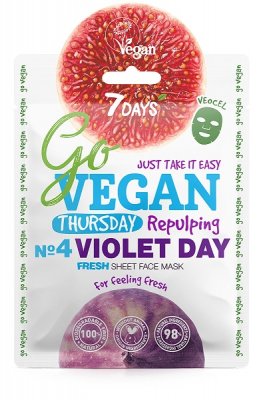 Купить 7 days go vegan маска для лица для тканевая для тех, кто любит посвежее, 25 г в Кстово