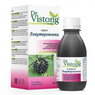 Купить dr vistong (др вистонг) сироп элеутерокка без сахара, флакон 150мл в Кстово