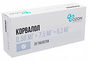Купить корвалол, таблетки 0,58мг+7,5мг+8,2мг 20шт в Кстово