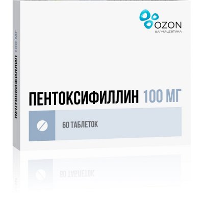 Купить пентоксифиллин, таблетки кишечнорастворимые, покрытые пленочной оболочкой 100мг, 60 шт в Кстово