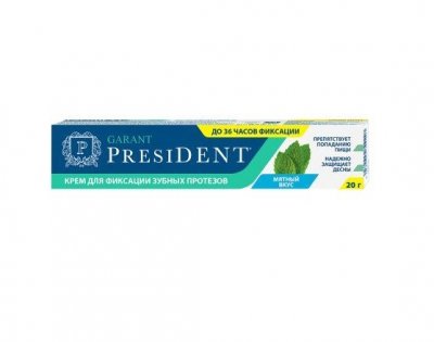 Купить президент гарант (president) крем для фиксации зубных протезов мятный вкус, 40г в Кстово