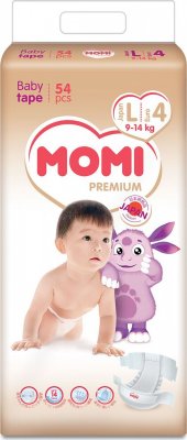 Купить momi premium (моми) подгузники детские, размер l 9-14кг, 54 шт в Кстово