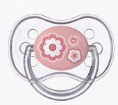 Купить canpol (канпол) пустышка круглая силиконовая 0-6 месяцев newborn baby розовая 1 шт в Кстово