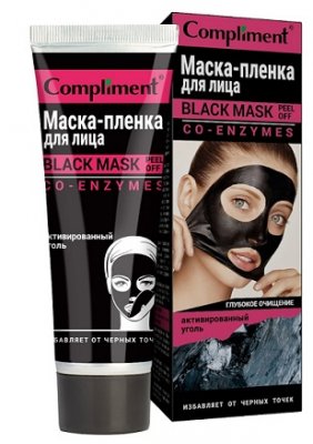 Купить compliment black mask (комплимент) маска-пленка для лица co-enzymes, 80мл в Кстово