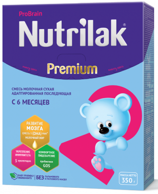 Купить нутрилак премиум 2 (nutrilak premium 2) молочная смесь с 6 месяцев, 350г в Кстово