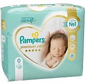 Купить pampers premium care (памперс) подгузники 0 для новорожденных 1-3кг, 22шт в Кстово