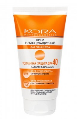 Купить kora (кора) солнцезащитный крем для лица и тела 150мл spf 40 в Кстово