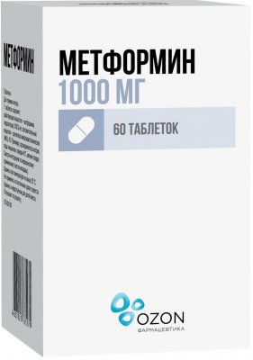 Купить метформин, таблетки 1000мг, 60 шт в Кстово