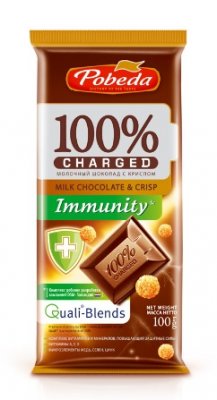 Купить charged immunity (чаржед), шоколад молочный с крипсом, 100г в Кстово