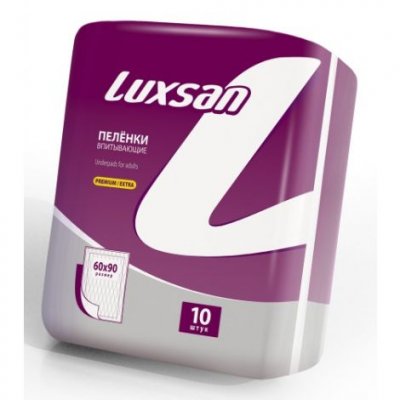 Купить luxsan (люксан) пеленки впитывающие премиум экстра 60х90см, 10 шт в Кстово