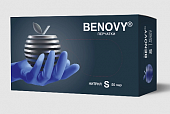 Купить перчатки benovy нитриловые нестерильные неопудренные текстурированные на пальцах размер s 50 пар, сиренево-голубые в Кстово