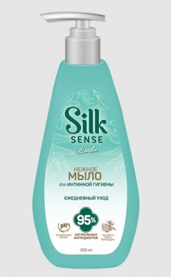 Купить silk sense (силк сенс) мыло нежное для интимной гигиены с экстрактом алоэ и календулы, 190 мл в Кстово