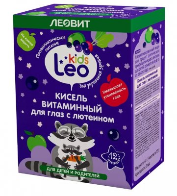 Купить кисель леовит leo kids для детей витаминный для глаз с лютеином, пакет 12г, 5 шт в Кстово
