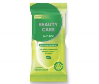 Купить bc beauty care (биси бьюти кэйр) салфетки влажные антибактериальные без спирта 20шт в Кстово