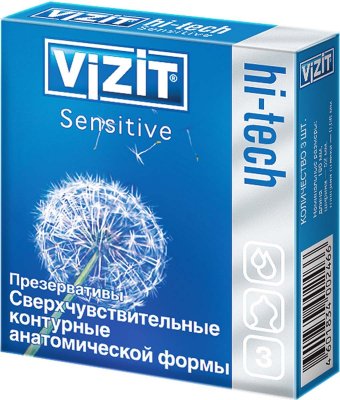 Купить vizit (визит) презервативы hi-tech sensitive сверхчувствительные 3шт в Кстово