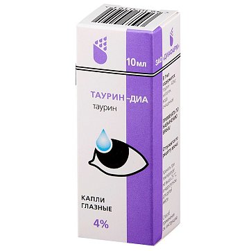 Таурин, капли глазные 4%, флакон-капельница 10мл