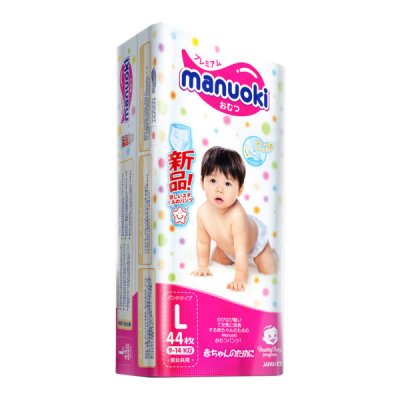 Купить manuoki (мануоки) подгузники-трусики детские, размер l 9-14кг, 44 шт в Кстово