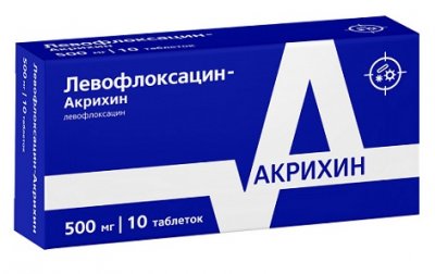 Купить левофлоксацин-акрихин, таблетки, покрытые пленочной оболочкой 500мг, 10 шт в Кстово