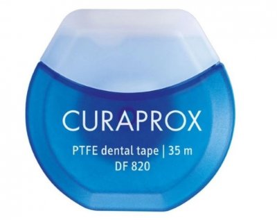Купить curaprox (курапрокс) зубная нить тефлоновая с хлоргексидином 35м, df820 в Кстово