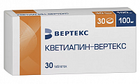 Купить кветиапин-вертекс, таблетки, покрытые пленочной оболочкой 100мг, 30 шт в Кстово