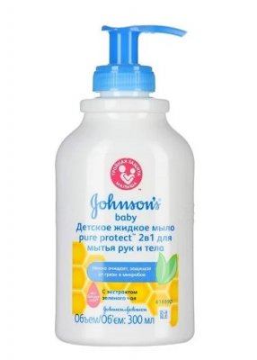 Купить джонсон беби pure protect мыло жид а/бакт2 в1 д/рук/тела, 300мл в Кстово