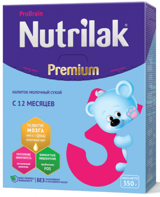 Купить нутрилак премиум 3 (nutrilak premium 3) молочная смесь с 12 месяцев, 350г в Кстово