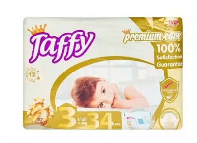 Купить taffy premium (таффи) подгузники для детей, размер 3 (4-9 кг) 34шт в Кстово