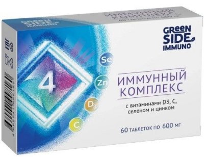 Купить иммунный комплекс 4 с витаминами д3+селен+цинк, таблетки, 60 шт бад в Кстово