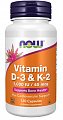 Купить now foods (нау фудс) витамин д3 1000 ме и к2 45мкг, капсулы 120шт бад в Кстово
