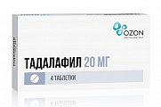 Купить тадалафил, таблетки, покрытые пленочной оболочкой 20мг, 4 шт в Кстово