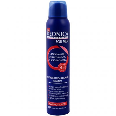 Купить deonica (деоника) дезодорант антиперспирант для мужчин антибактериальный эффект спрей, 200мл в Кстово