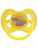 Купить canpol (канпол) пустышка круглая латексная 0-6 месяцев space желтая 1 шт в Кстово