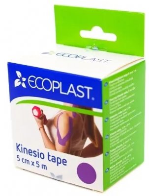 Купить ecoplast лента фиксирующая кензио тейп 5см х 5м фиолетовый в Кстово